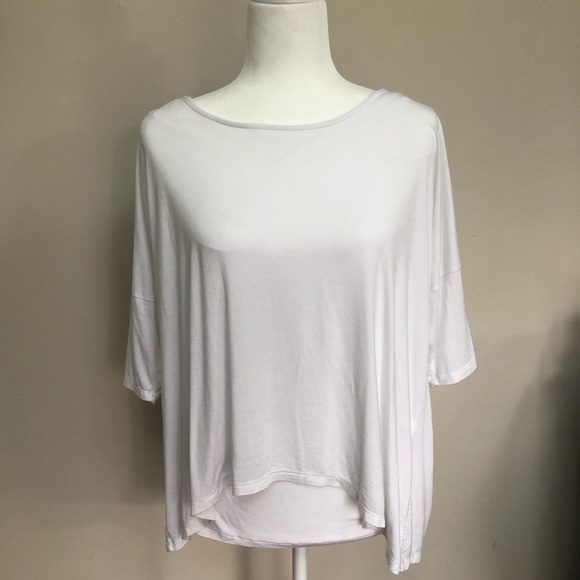 Womens White Layered Flowy Top - Picture 1 of 8